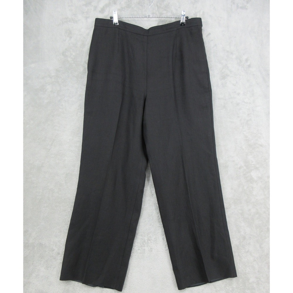 Vintage Talbots Pants Womens 16 Irish Linen Wide Leg Trousers Pockets Career